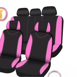 Black and Pink Universal Car Seat Covers - Stylish Protection